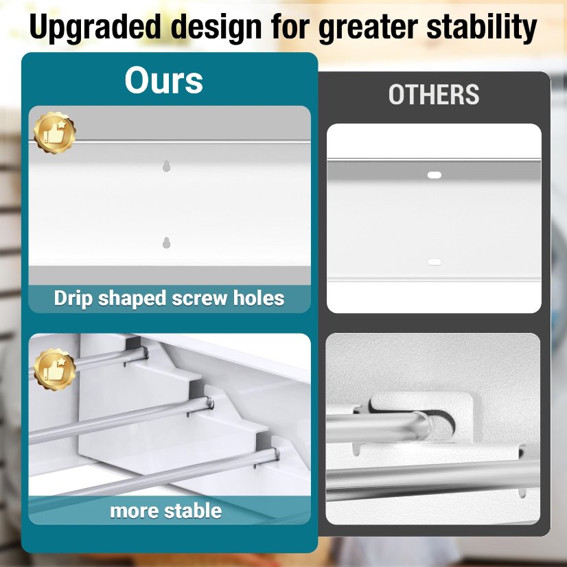 Storage – Cleaning – Drying Racks Wall-Mounted Concealed Drying Rack