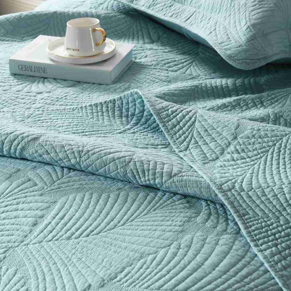 3-Piece Sets Encrypted Quilting Quilt Set Palm Leaf