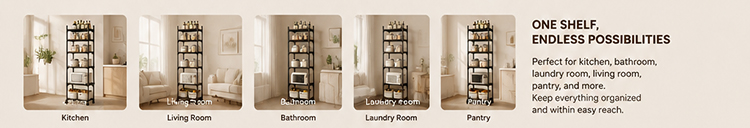 Kitchen Storage Rack Multi‑Tier Mobile Shelf