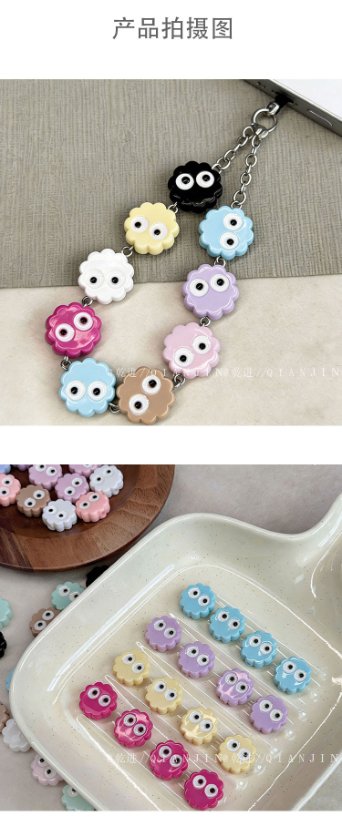 Solid Color Acrylic Beads Coal ball biscuit-667