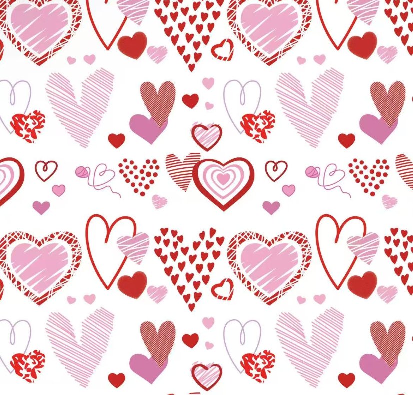 Heart-patterned gift wrapping paper Heart Pattern Gift Wrapping Paper