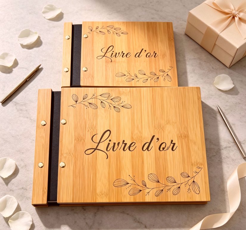 Personalized Photo Album Wooden Wedding Guest Book