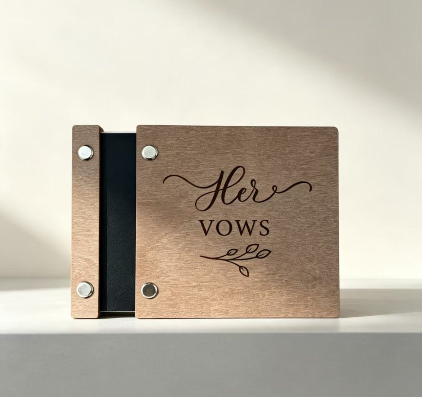 Wedding Supplies Wooden Wedding Vow Books (His & Her Vows)