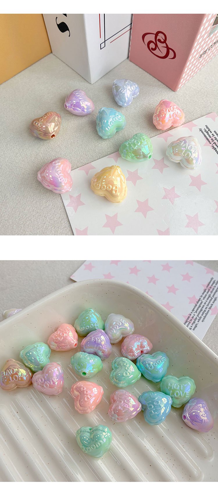 High-Quality UV Beads UV heart beads