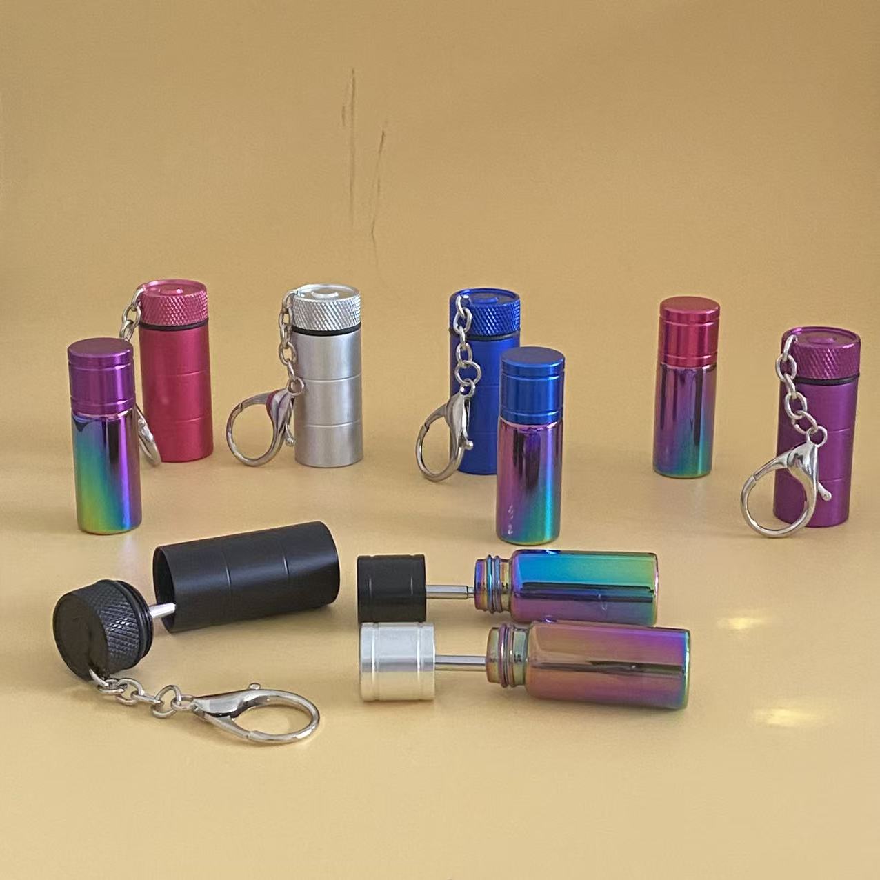 Keychain Storage Multi‑Color Metal Portable Storage Pendant