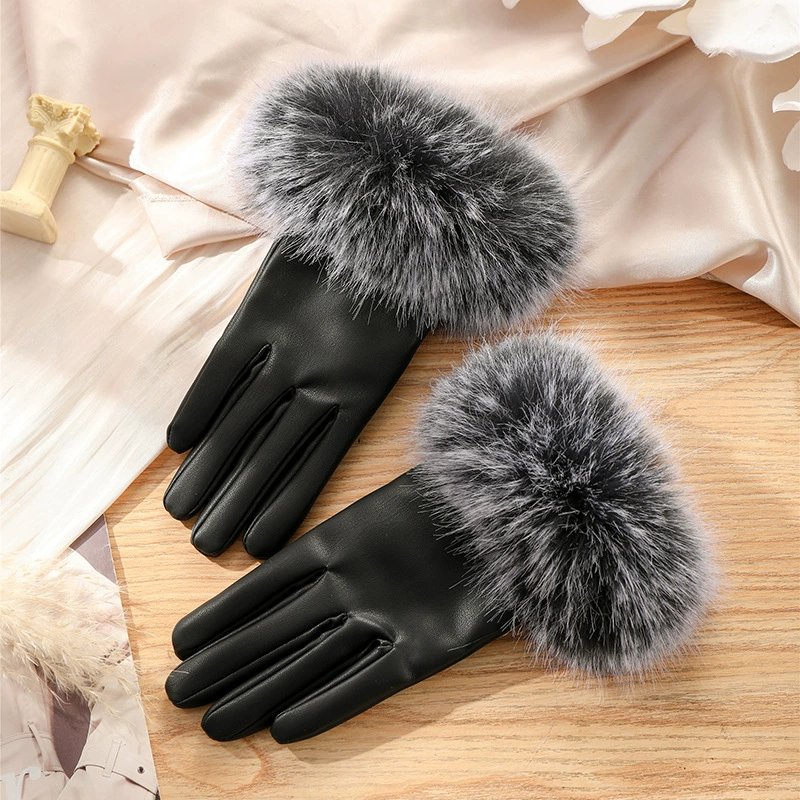 Other Collections Windproof Fleece‑Lined Thick Plush‑Cuff Gloves
