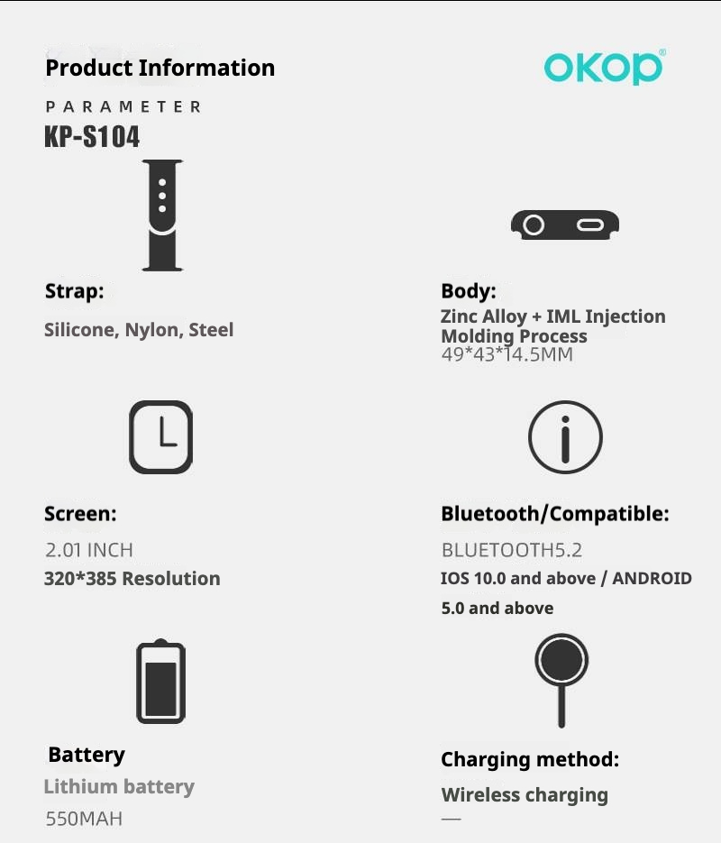 Smartwatch KP-S104 Smart Sports Bluetooth Watch