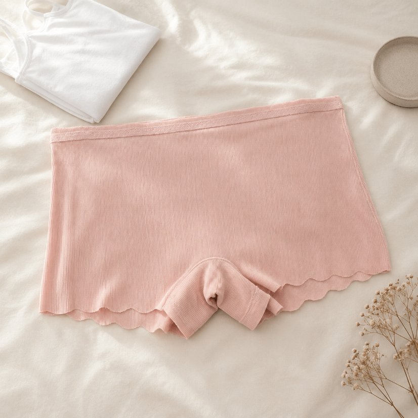 Women's Boxer Shorts Women's Soft Boxer Shorts, Wave Hem Comfortable Daily Underwear