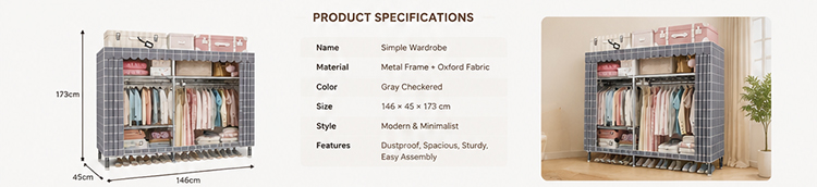 Light Luxury Grid Portable Wardrobe – Light Luxury Grid