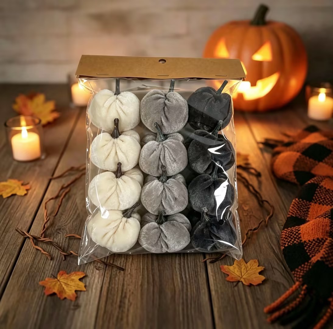 Fabric pumpkin ornament Velvet Mini Pumpkin Ornament