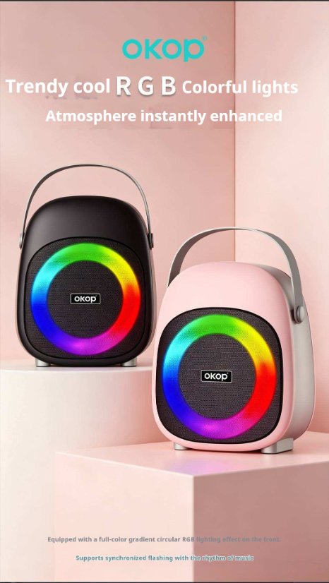 Portable Outdoor Bluetooth Speaker KP-857 Mini Portable Outdoor Wireless Bluetooth Speaker with RGB Ambient Light