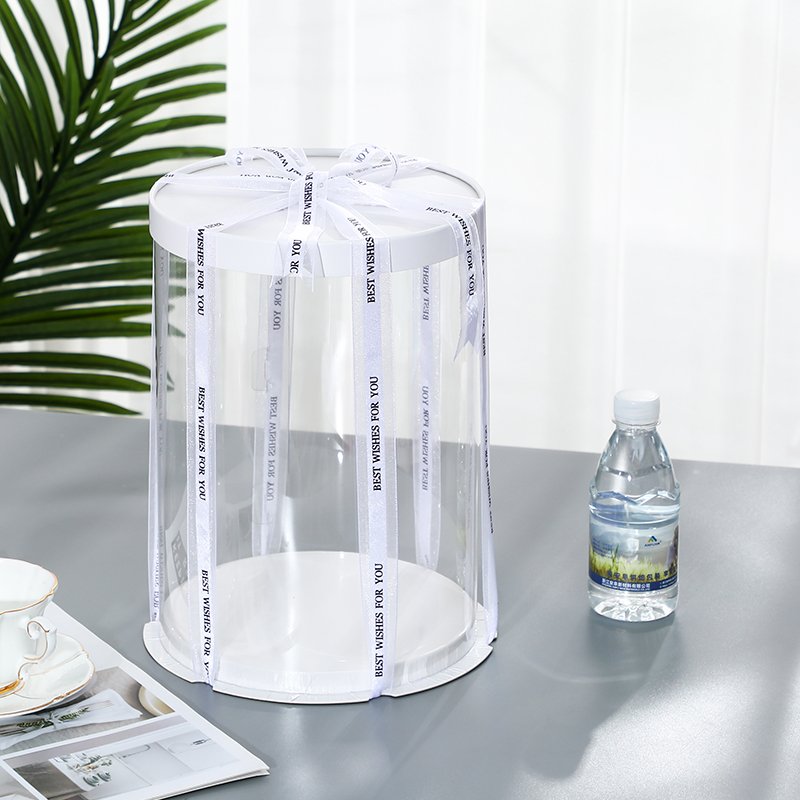 Round Cake Boxes Round Cake Box with White Lid and Clear Side Panels