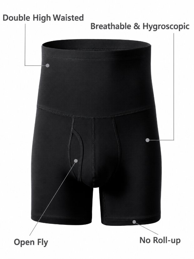 legging-shorts-capri-pant Sauna Short Pants for Men Sweat Sauna Suit Compression shorts Tummy Control Shapewear High Waisted