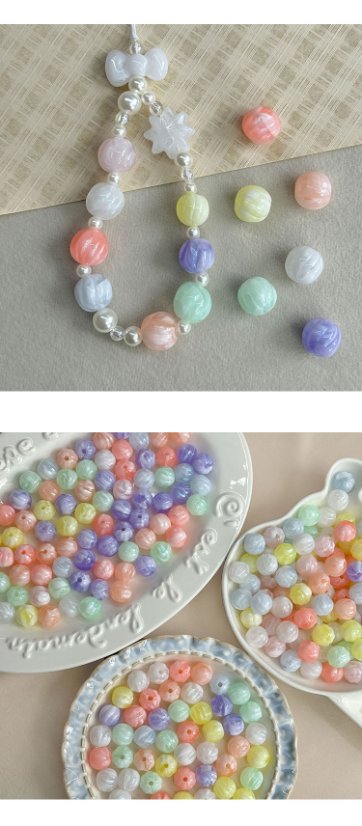 Two-Tone Beads Luminous double-color glittery pumpkin beads