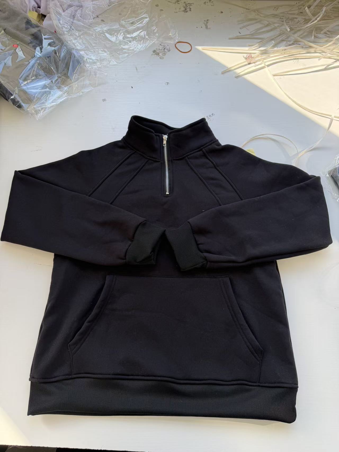 Men's stand-collar zip-up top Stand-Collar Paneled Zip-Up