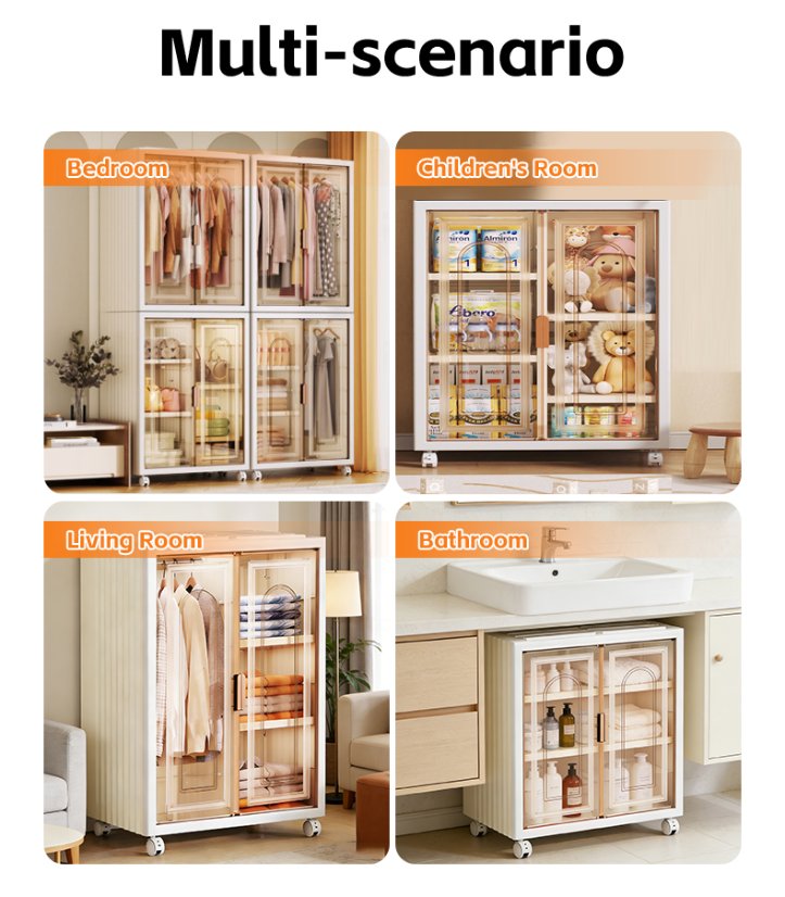 Portable Wardrobe Transparent Plastic Wardrobe