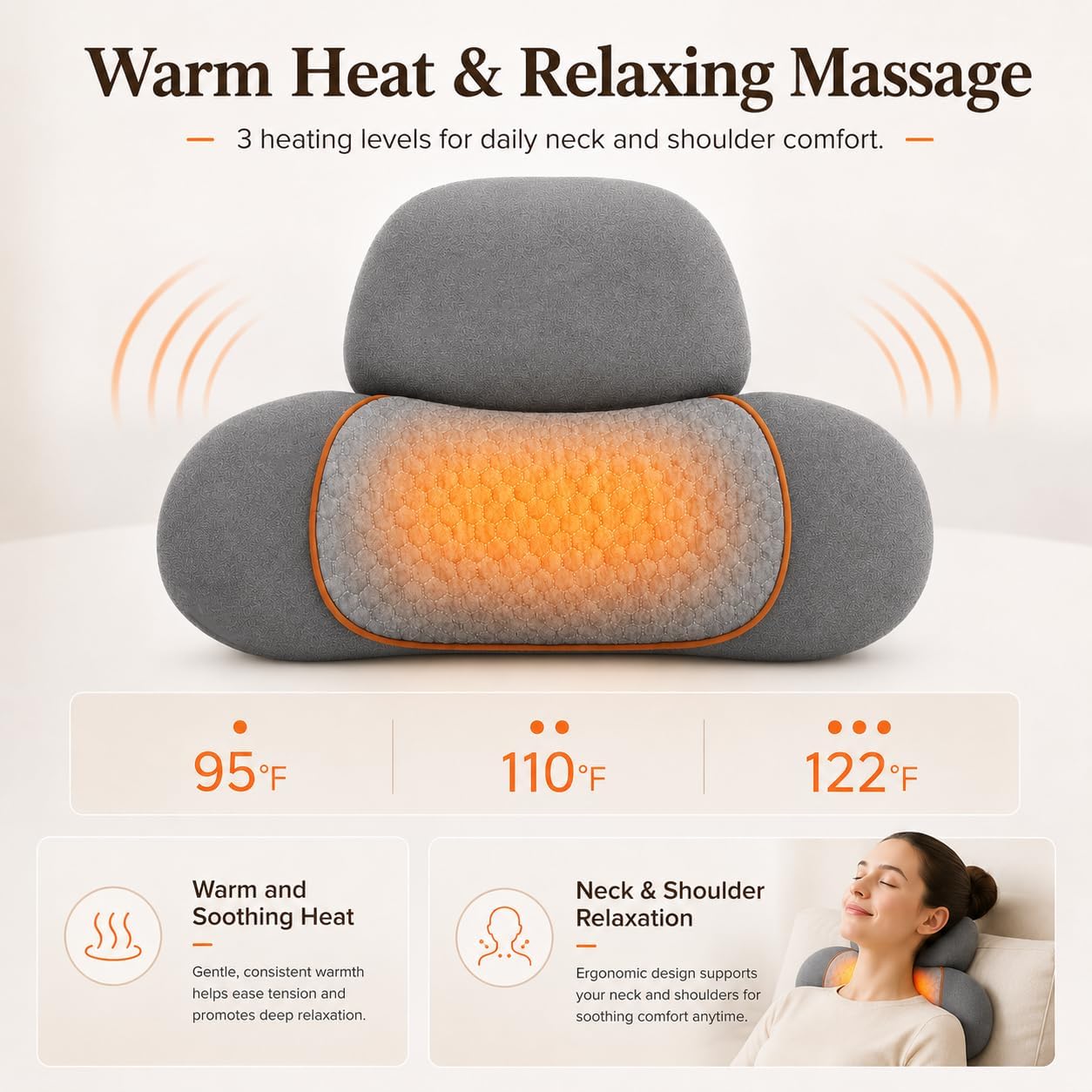 Neck Massager Heated Neck Massager Pillow With Cervical Traction