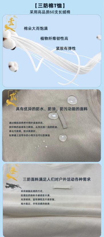 Sports & Outdoor T-shirts Summer Short-Sleeve White T-Shirt – Three-Proof Cotton T-Shirt for Couples – Waterproof, Oil-Proof, Stain-Proof