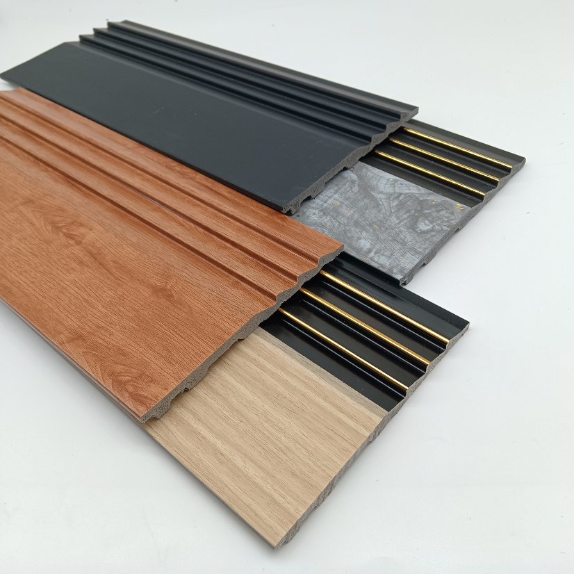 fluted wall panel PS 3-Groove Fluted Wall Panel With Metal Inlay, Interlocking Slat Board