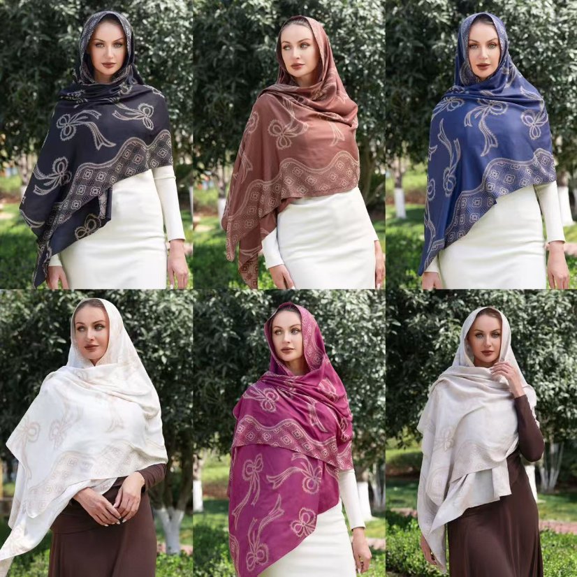 Rayon Viscose Long Scarves Jacquard Long Scarf, Headscarf and Shawl