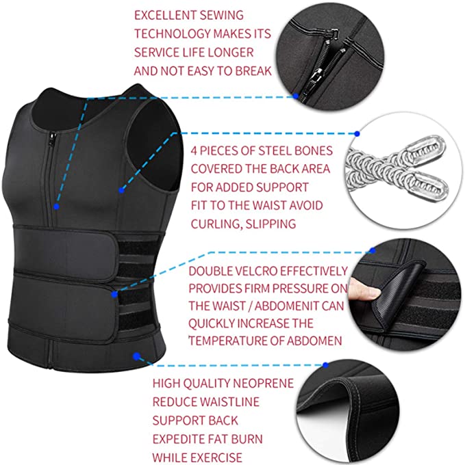 Waist Trainer Men's double-belted vest