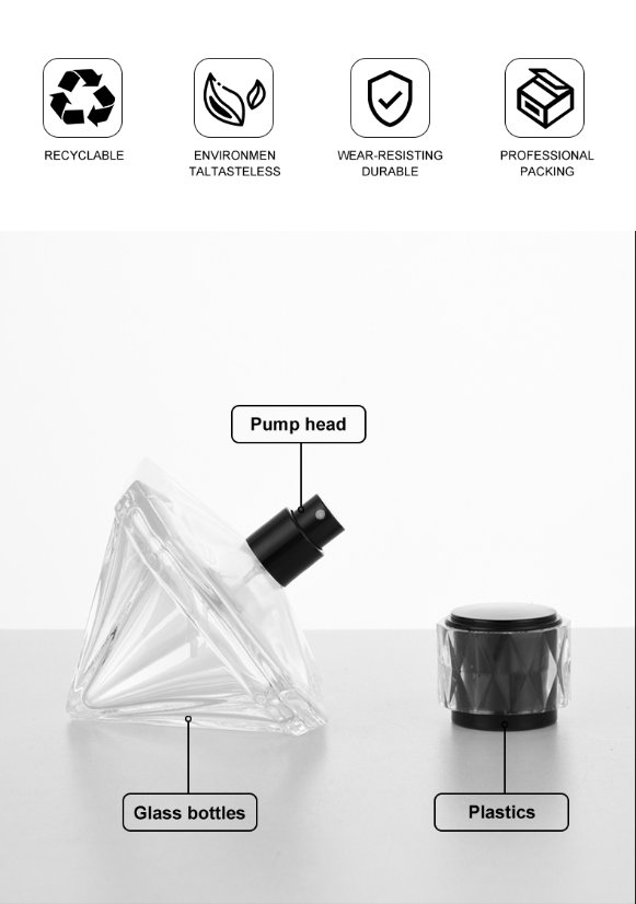frasco de perfume 70ml Diamond Perfume Bottle – Elegant & Customizable Colors
