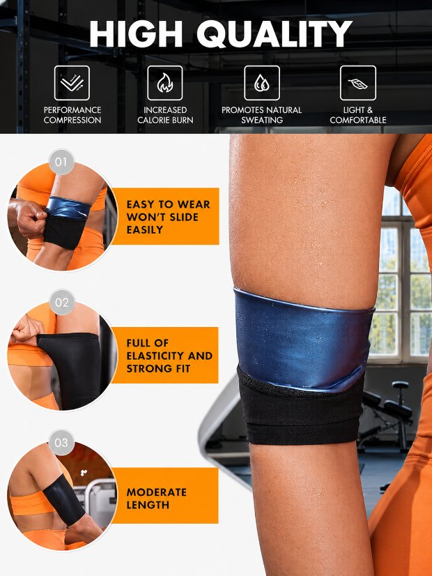 waist trimmer-tummy control trimmer Sauna shape Women's Arm Trimmers, Sauna Arm Shaper Compression Sweat Bands, Slimming Arm Band, 2 Pack