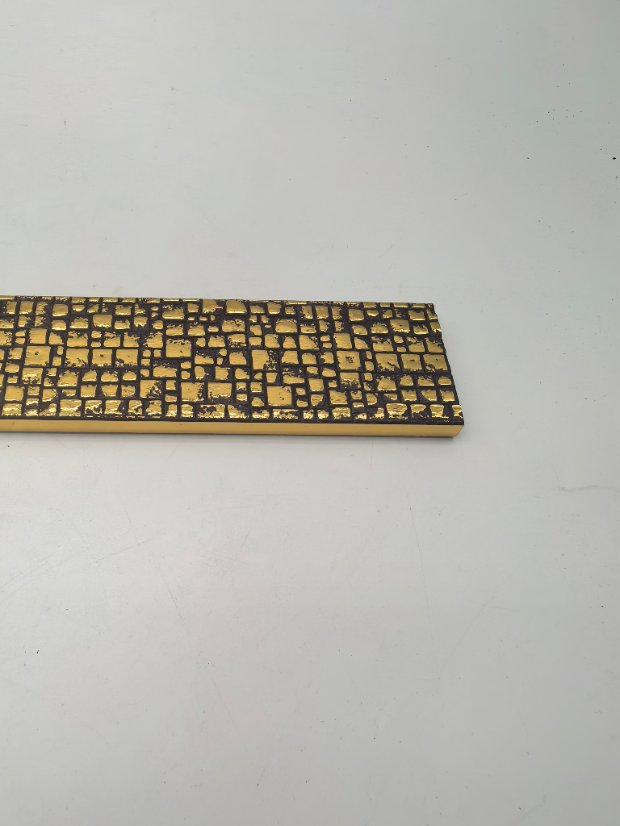decor line PS Grid Gold Foil Embossed Molding, Vintage Gold Brick Pattern Frame Trim