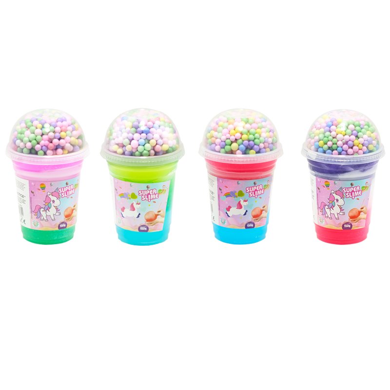 Slime Rainbow Foam Bead Mixable Glossy Stretch Slime Toy