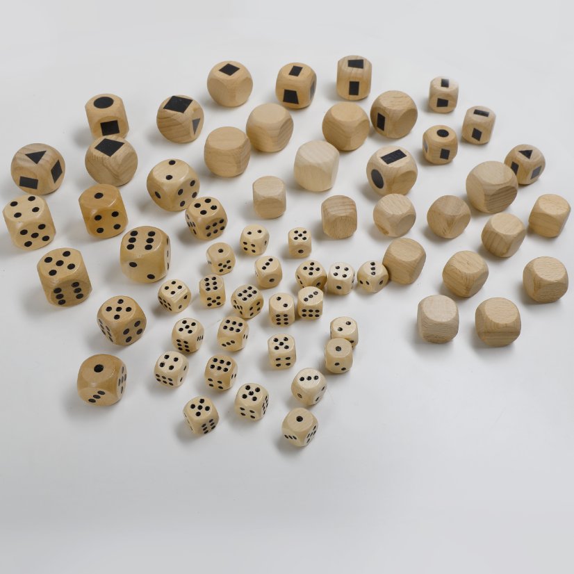 Wooden Loose Beads Rounded Wooden Dice Cubes