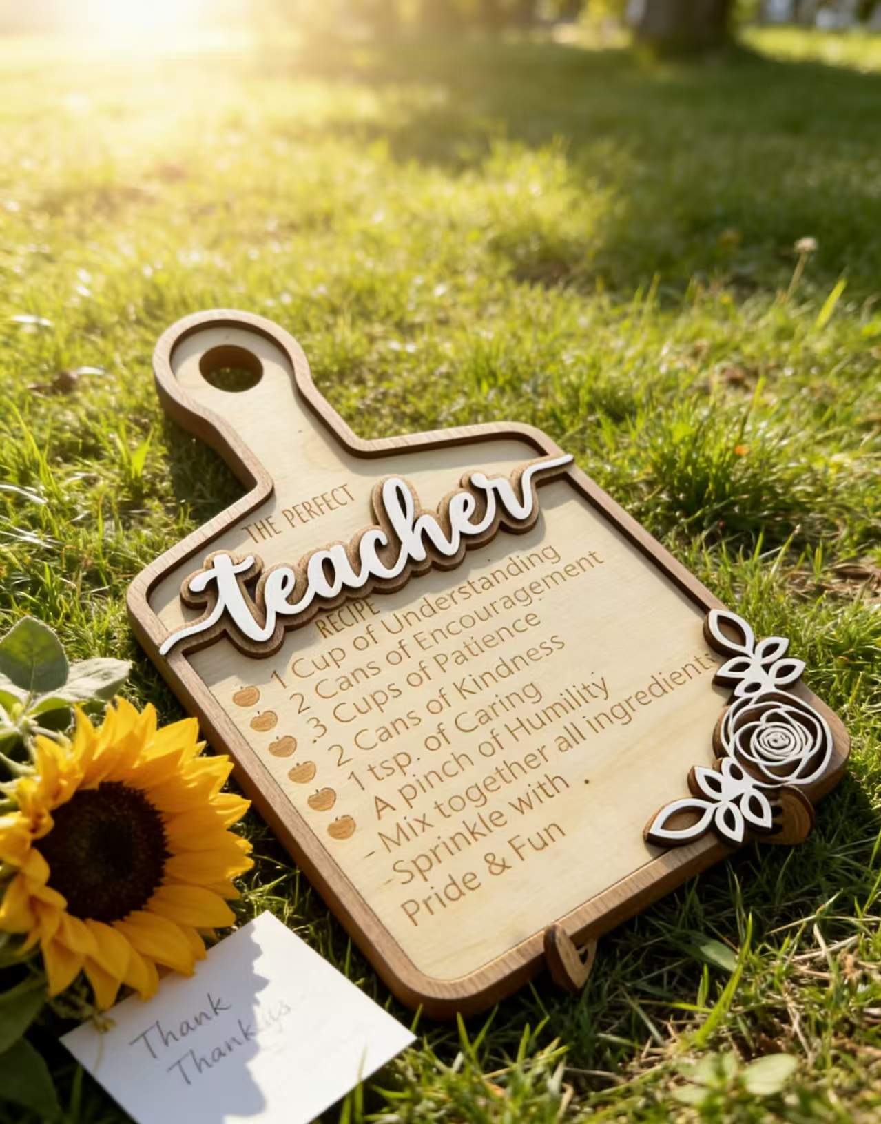 Holidays, gifts Wooden Teacher Ornament Desktop Craft