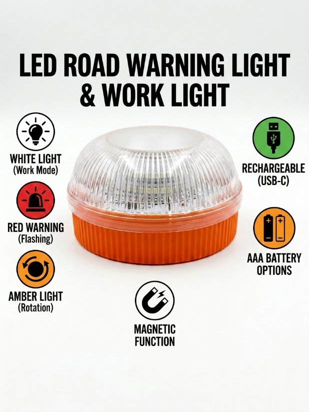 HB-329 LED Road Warning Light Multi-Function Work Light