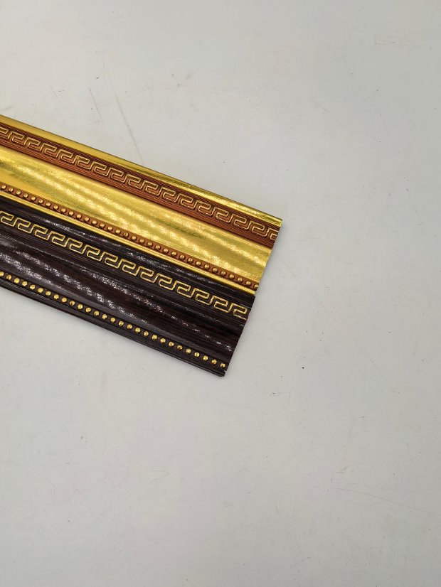 decor line PS Greek Key Bead Gold Foil Molding, Chinese Style Photo Frame Trim