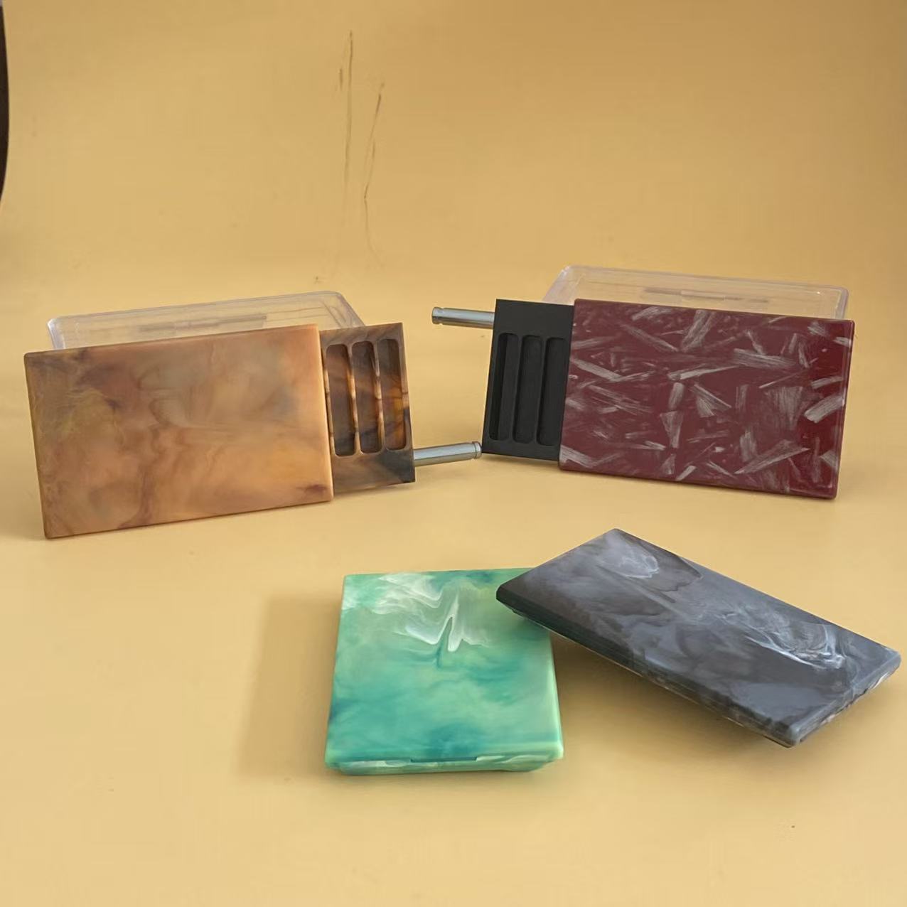 Slide-Case Storage Stone‑Texture Sliding Storage Box