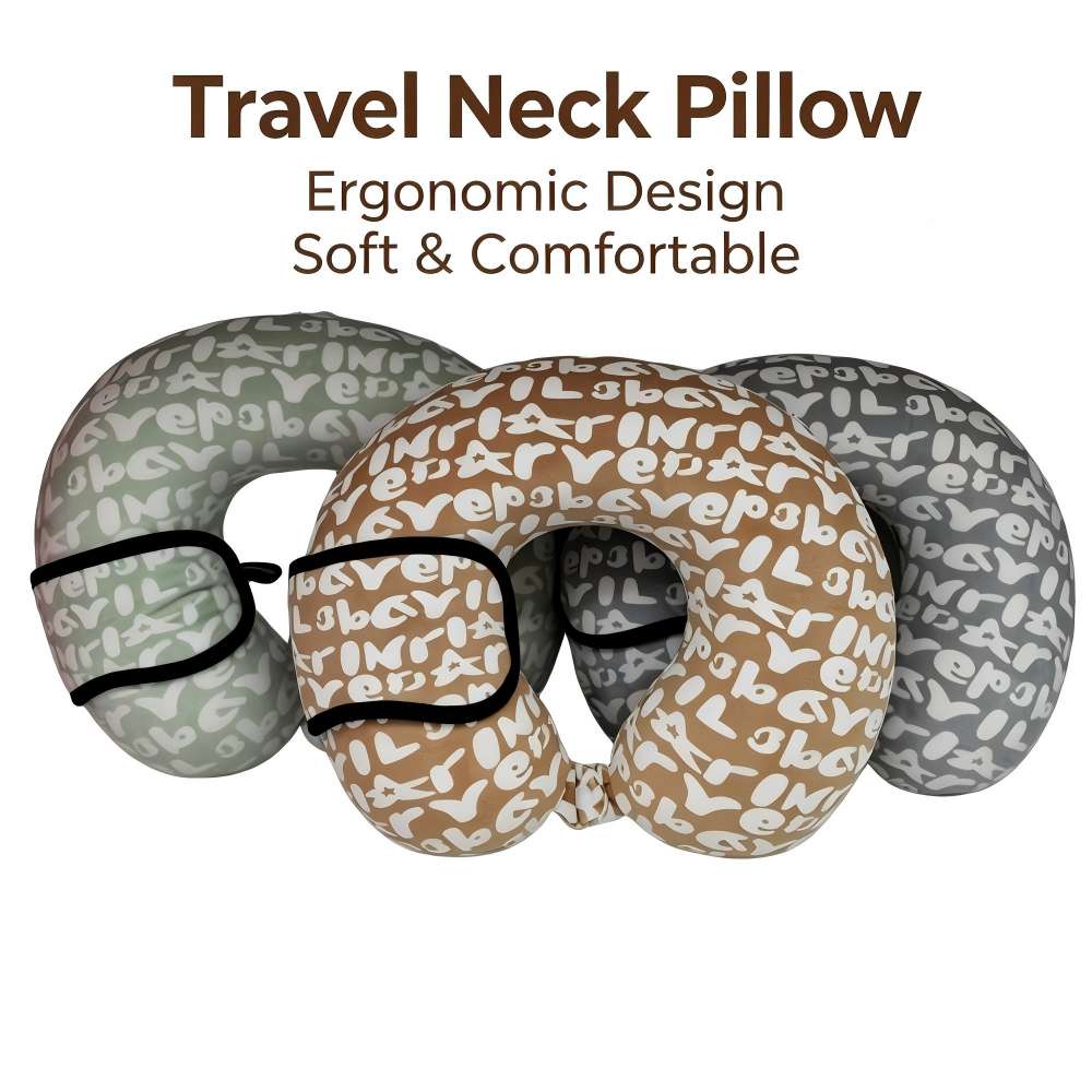 U-shaped pillow Letter-Pattern Memory Foam (with Eye Mask)