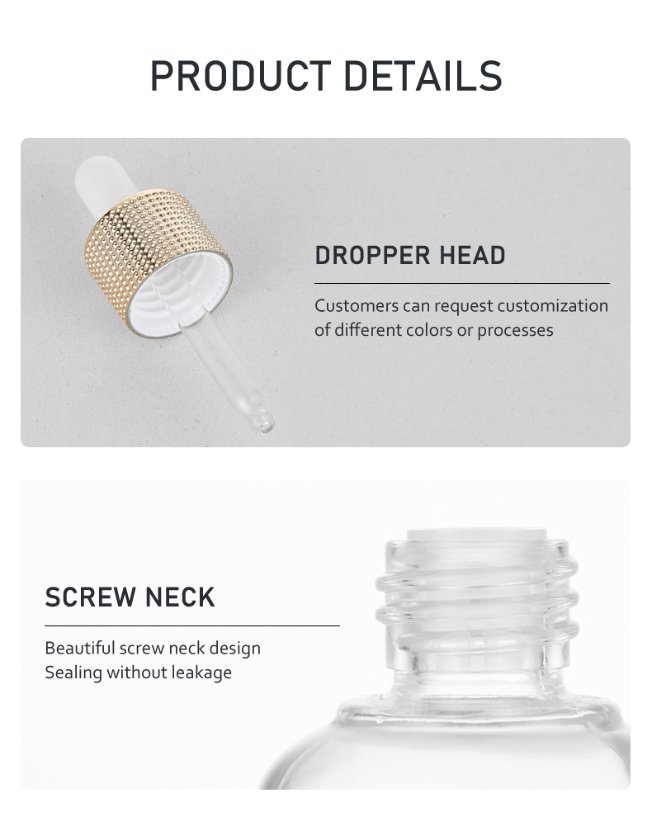 frasco cuentagotas 30ml Stylish Dropper Bottle with Distinctive Middle Ring – Chunky Design