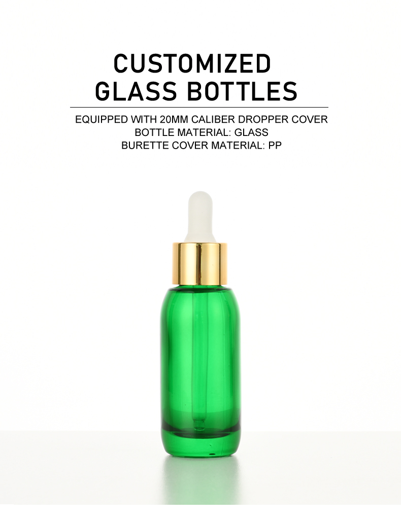 frasco cuentagotas 30ml Dropper Bottle for Serum Concentrates & Essential Oil – Customizable