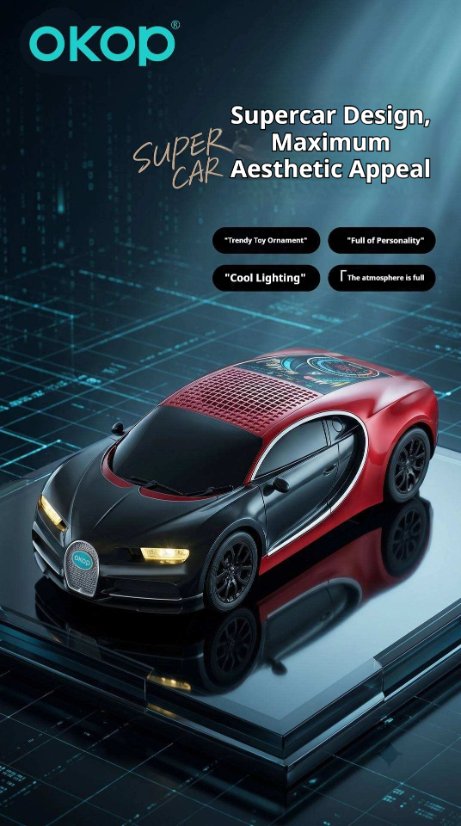 Portable Outdoor Bluetooth Speaker KP-848 Wireless Bluetooth Car Model Speaker
