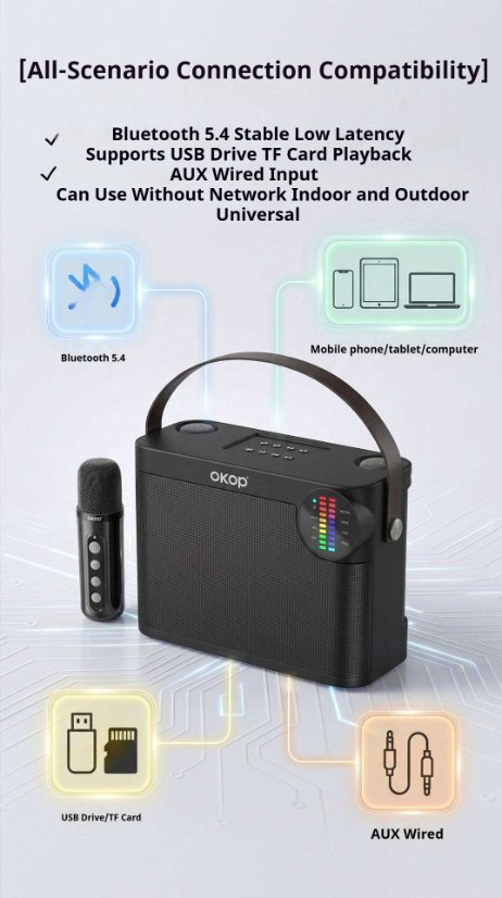 Karaoke Speaker System KP-K09 Wireless Bluetooth Karaoke Microphone and Speaker