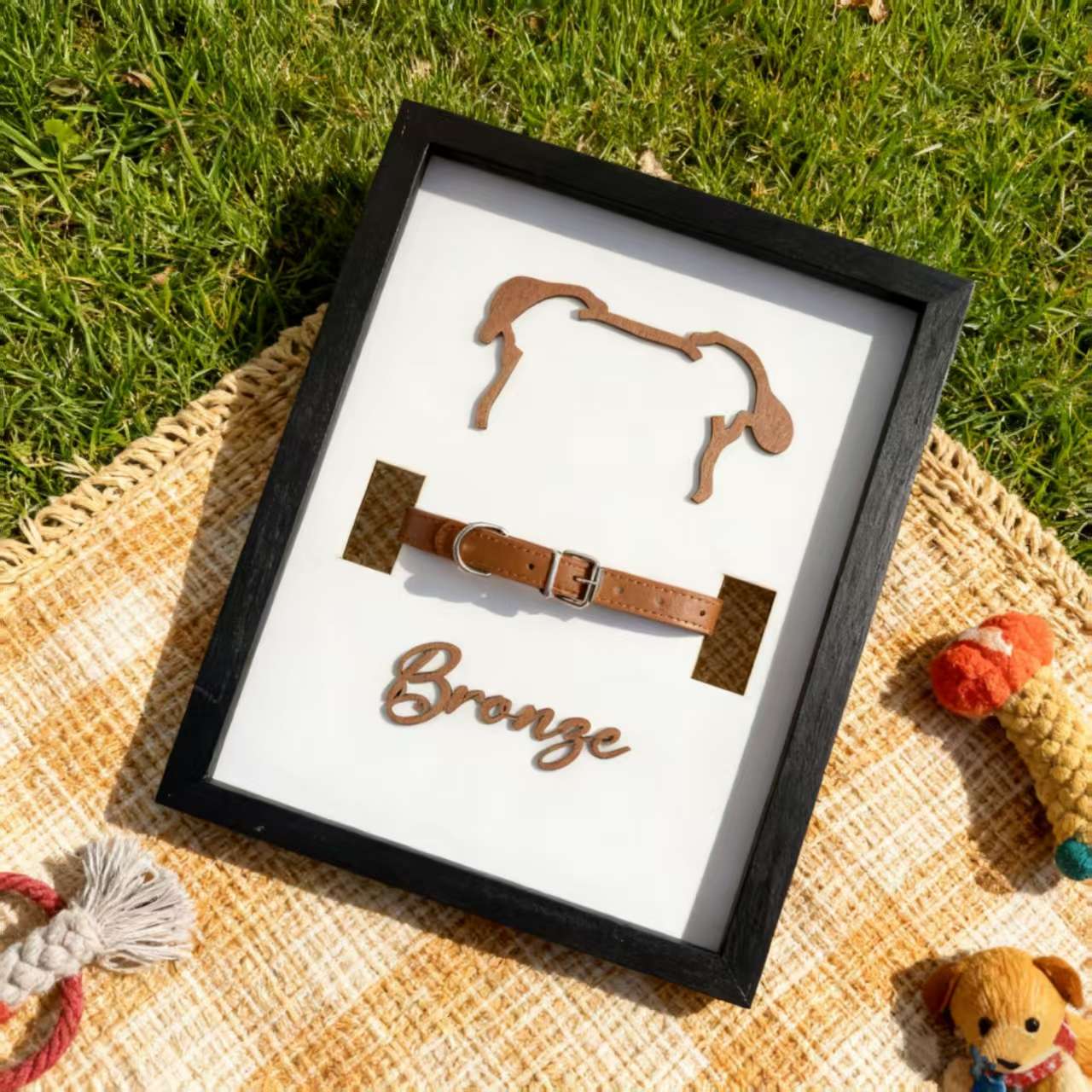 Holidays, gifts Wooden Dog Collar Photo Frame Display Stand