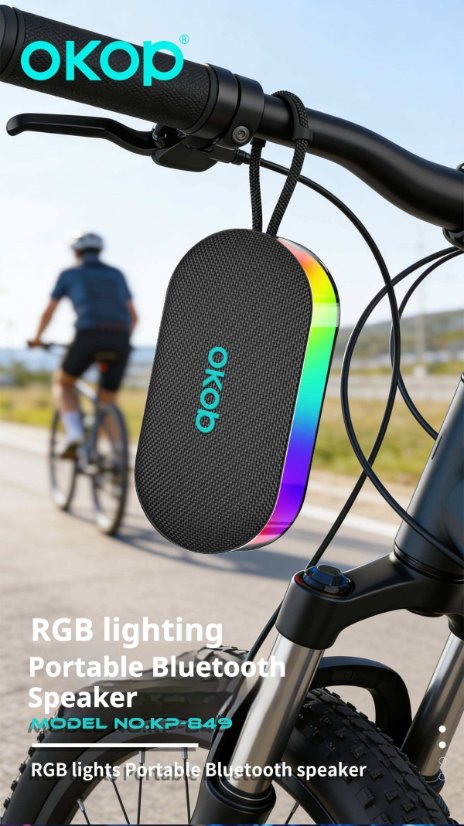 Portable Outdoor Bluetooth Speaker KP-849 Portable Wireless Bluetooth Speaker – Home, Outdoor, Waterproof, Car-Compatible; Hi-Fi Sound with Deep Bass