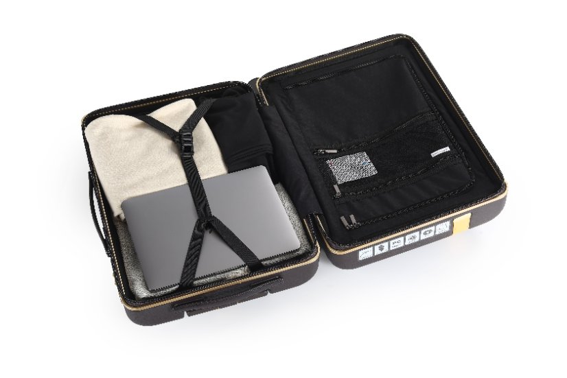 PC Material PC 923 Leather‑Grain, Gold Aluminum‑Frame