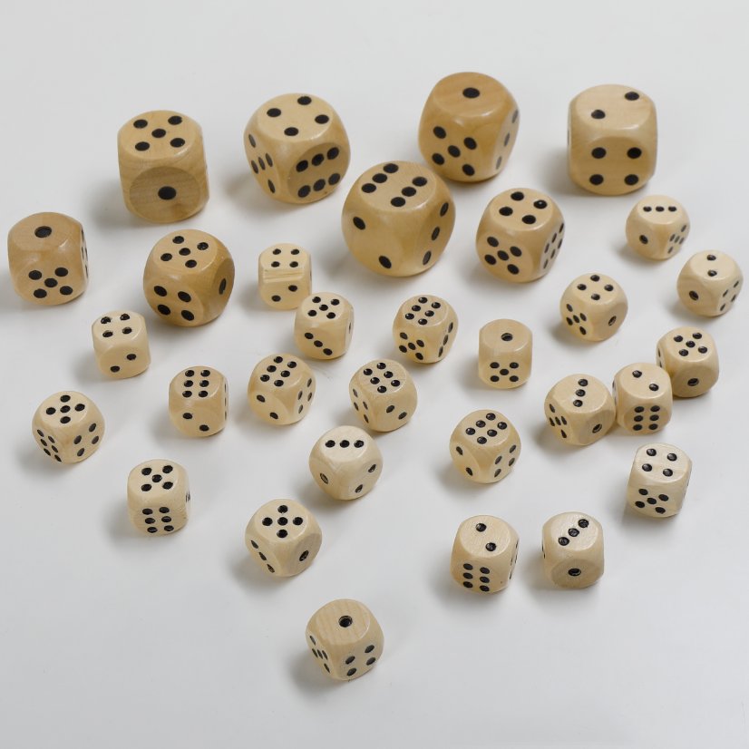 Wooden Loose Beads Rounded Wooden Dice Cubes