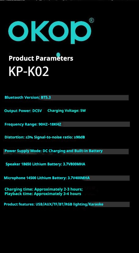 Karaoke Speaker System KP-K02 Wireless Bluetooth Microphone Speaker