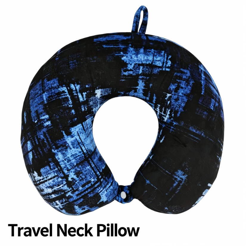 U-shaped pillow Blue & Black Tie-Dye Memory Foam U-Shaped Pillow