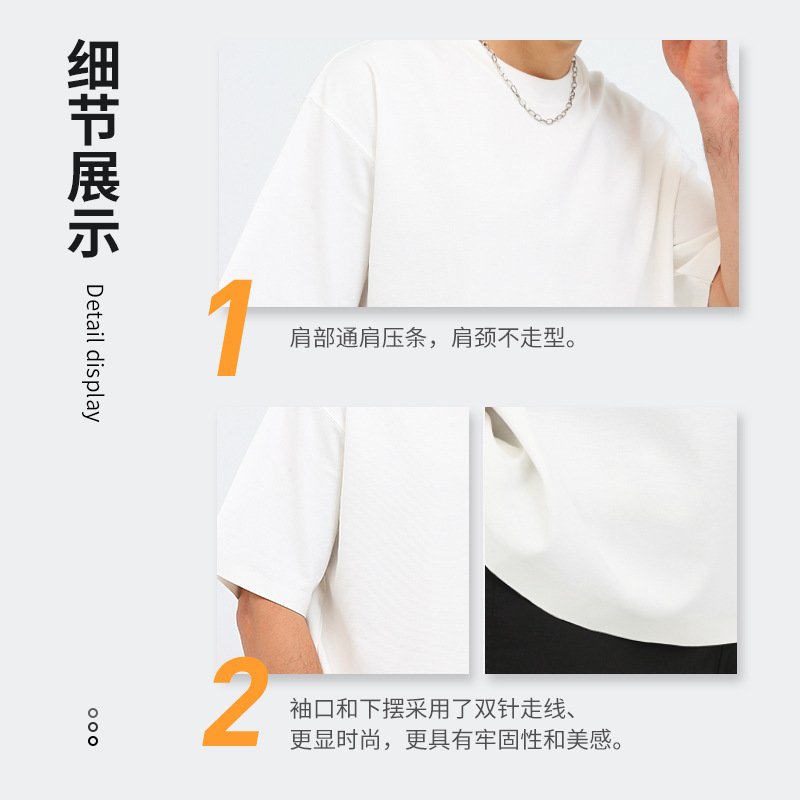 Men's Crew Neck Short-Sleeve Shirt Men's Basic Cotton T-Shirt