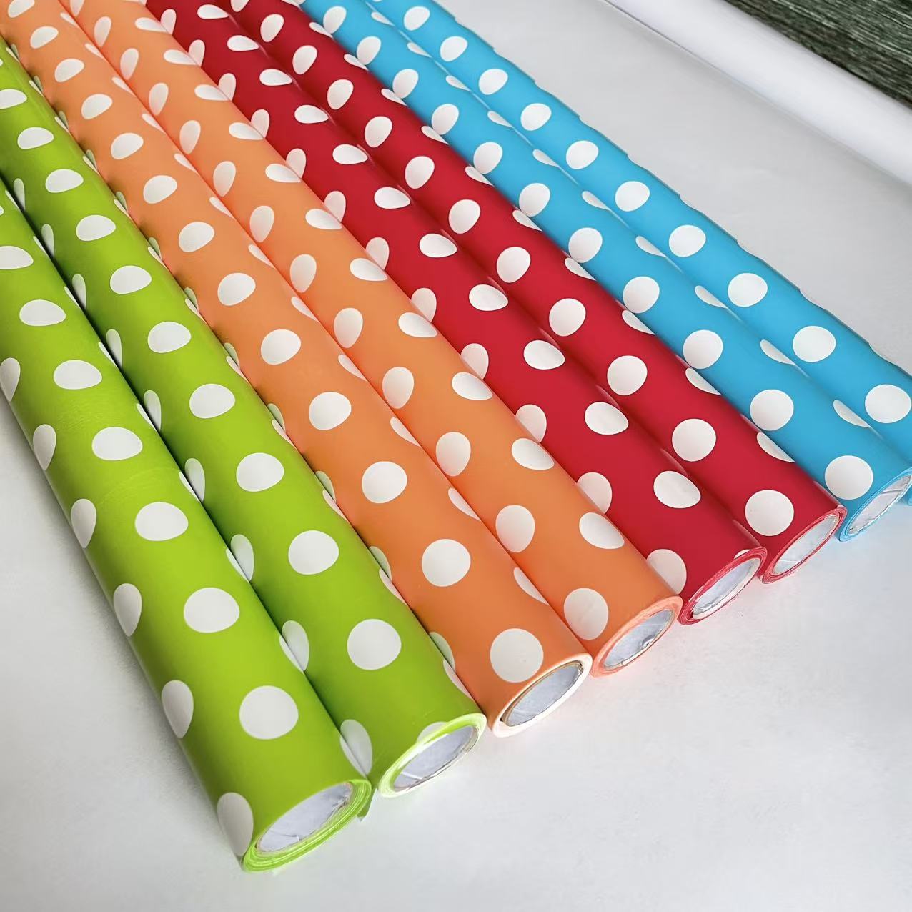 Polka-dot and striped gift wrapping paper Polka Dot Gift Wrapping Paper