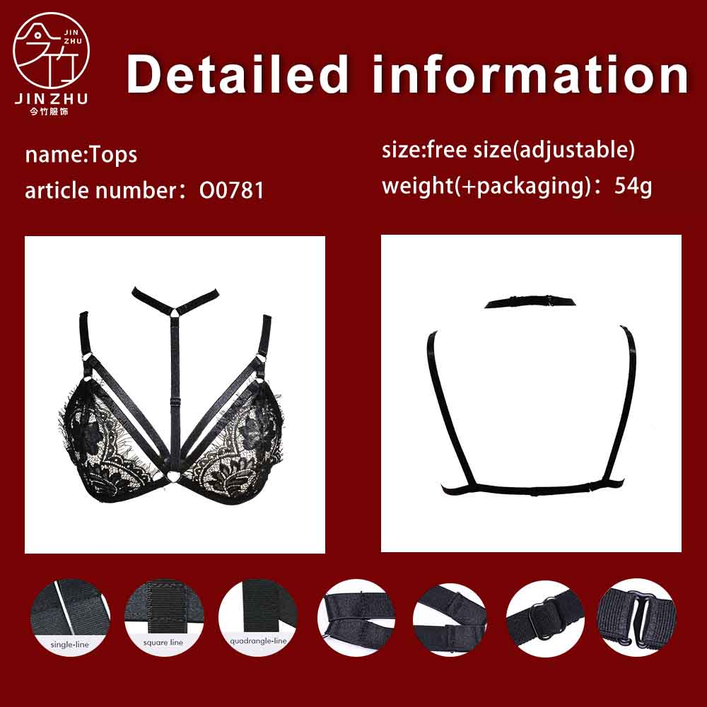 女士上衣 Choker Lace Upper Body Harness – Floral Lace Halter Strap Top