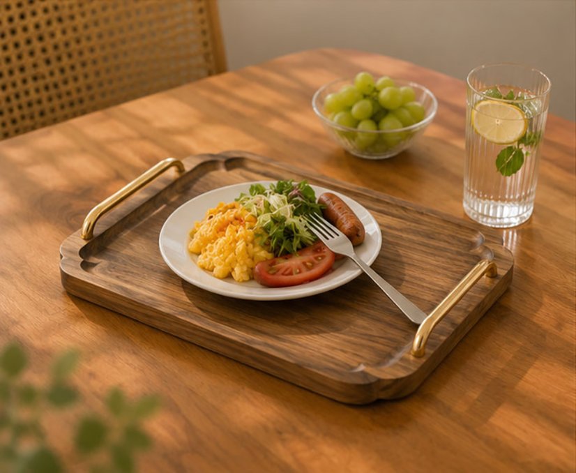 Handle Tray Metal Handle Scalloped Tray | Custom Sizes Available