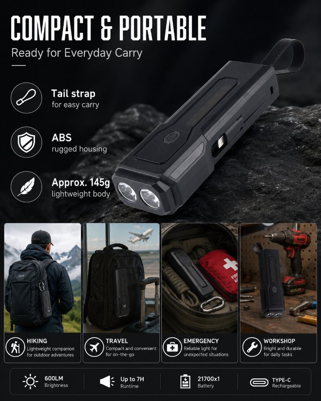 HB-Z828 Multi-Function Portable Wearable Light